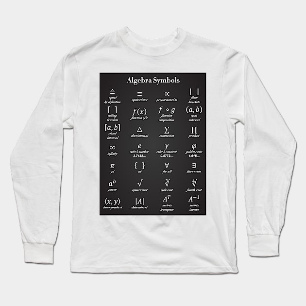 Algebra Symbols Long Sleeve T-Shirt by ScienceCorner